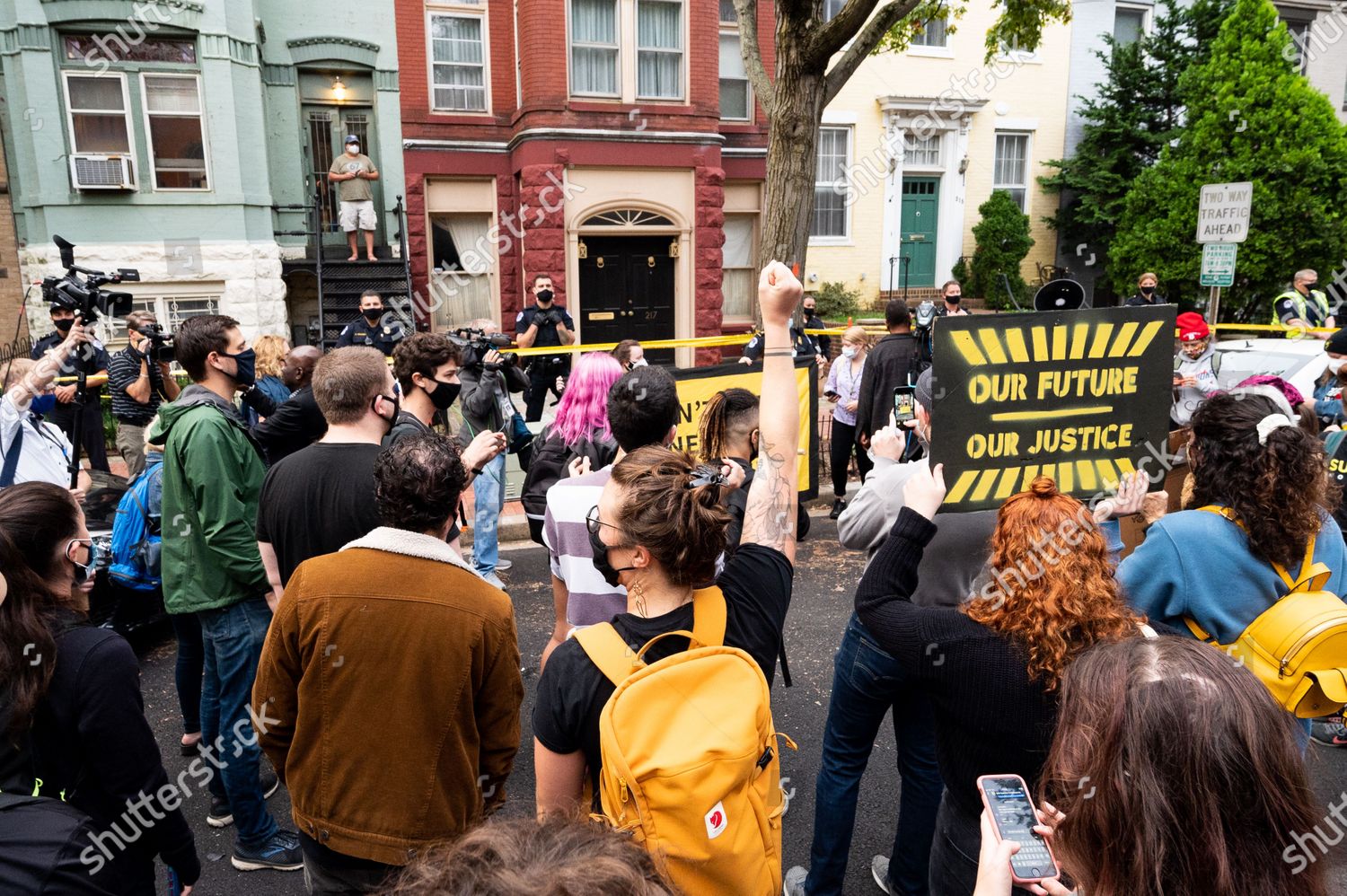 Protesters Gather Outside Washington Dc Home Mitch Editorial Stock Photo Stock Image Shutterstock