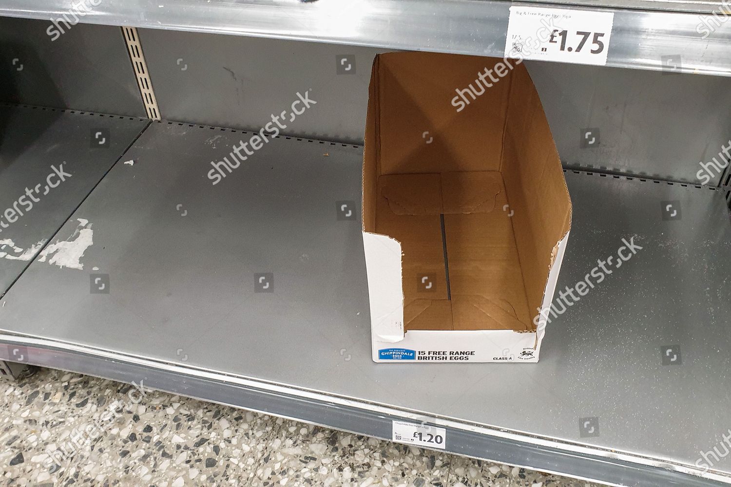 EMPTY SHELF MORRISONS SUPERMARKET NORTH LONDON Editorial Stock Photo