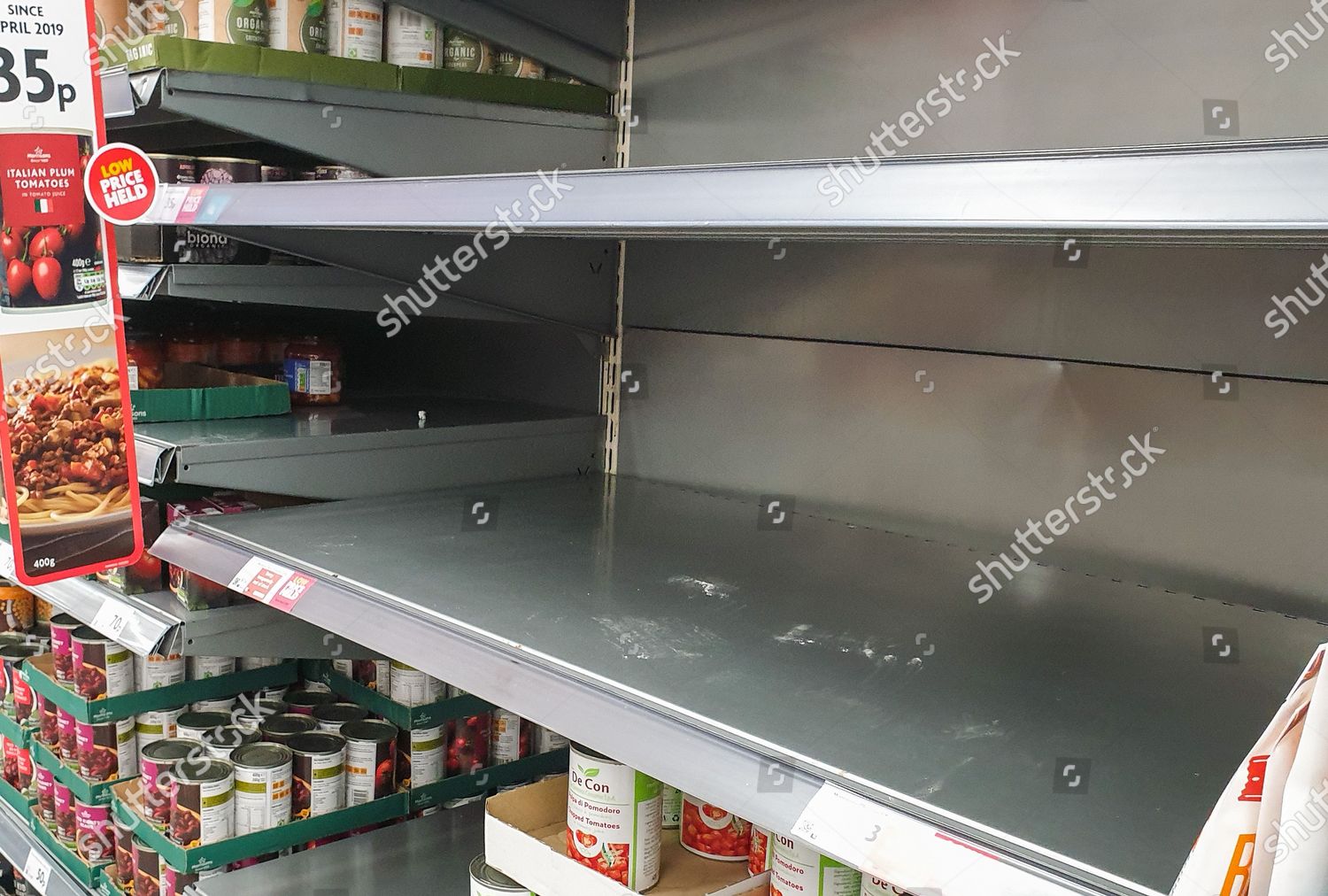 Empty Shelves Morrisons Supermarket North London Editorial Stock Photo