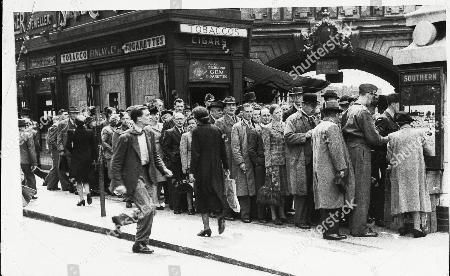 World War Ii Queuing Street Newspapers Editorial Stock Photo - Stock ...