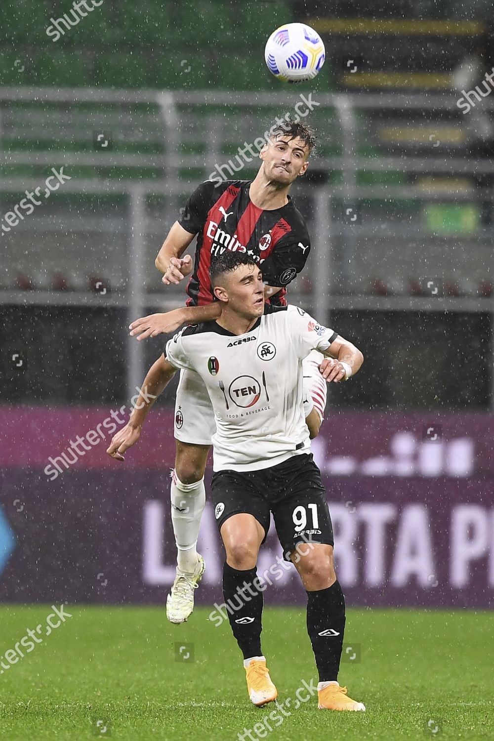 Matteo Gabbia Milan Roberto Piccoli Spezia Editorial Stock Photo