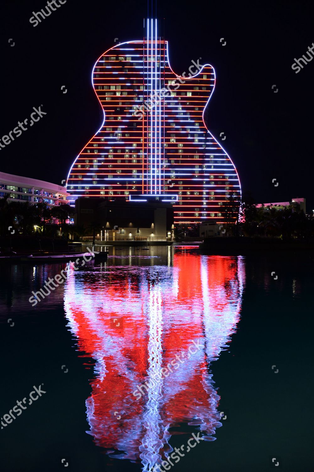 Iconic Hard Rock Guitar Hotel Lights Editorial Stock Photo - Stock ...