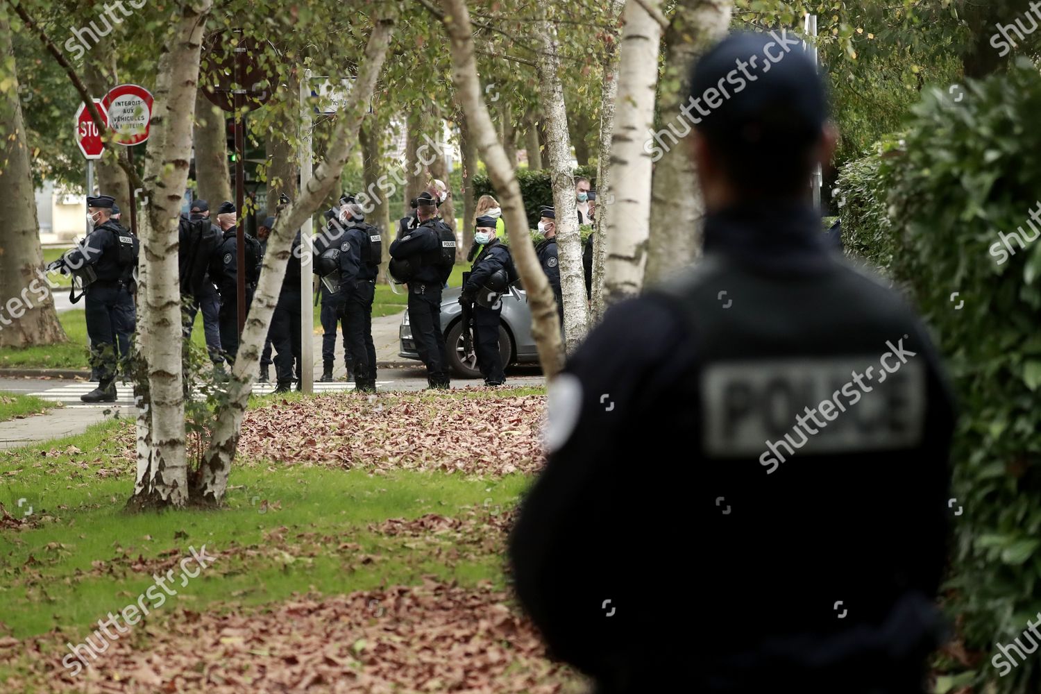 French Police Officers Stand Guard Ahead Arrival Editorial Stock Photo Stock Image Shutterstock