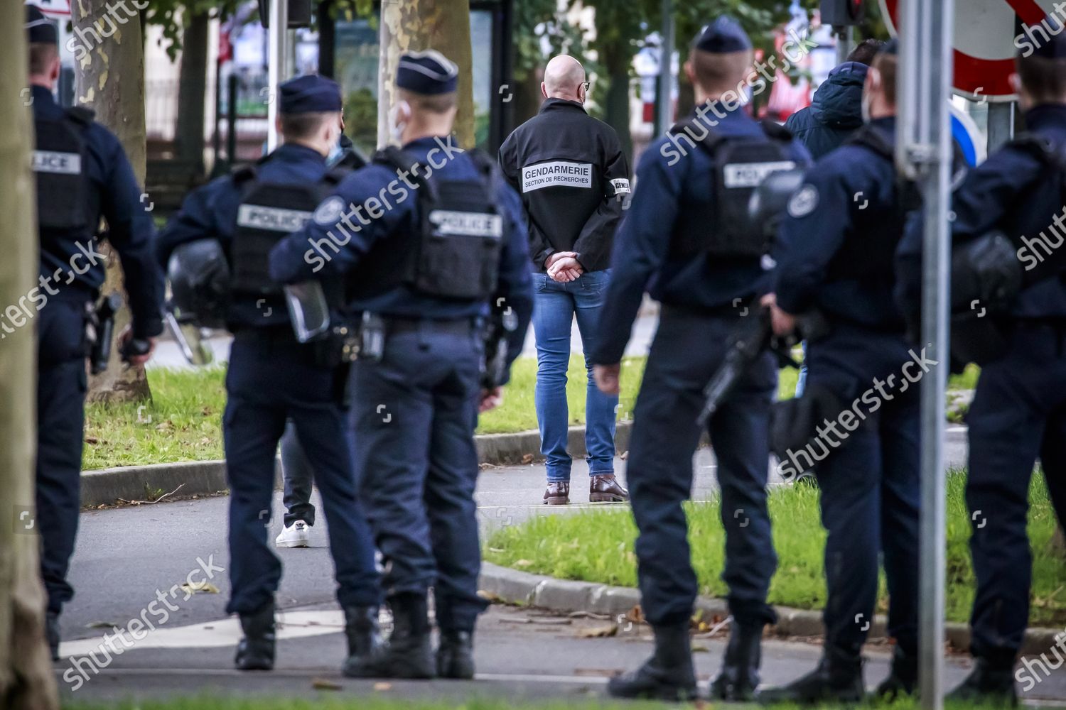 French Police Officers Stand Guard Ahead Arrival Editorial Stock Photo Stock Image Shutterstock
