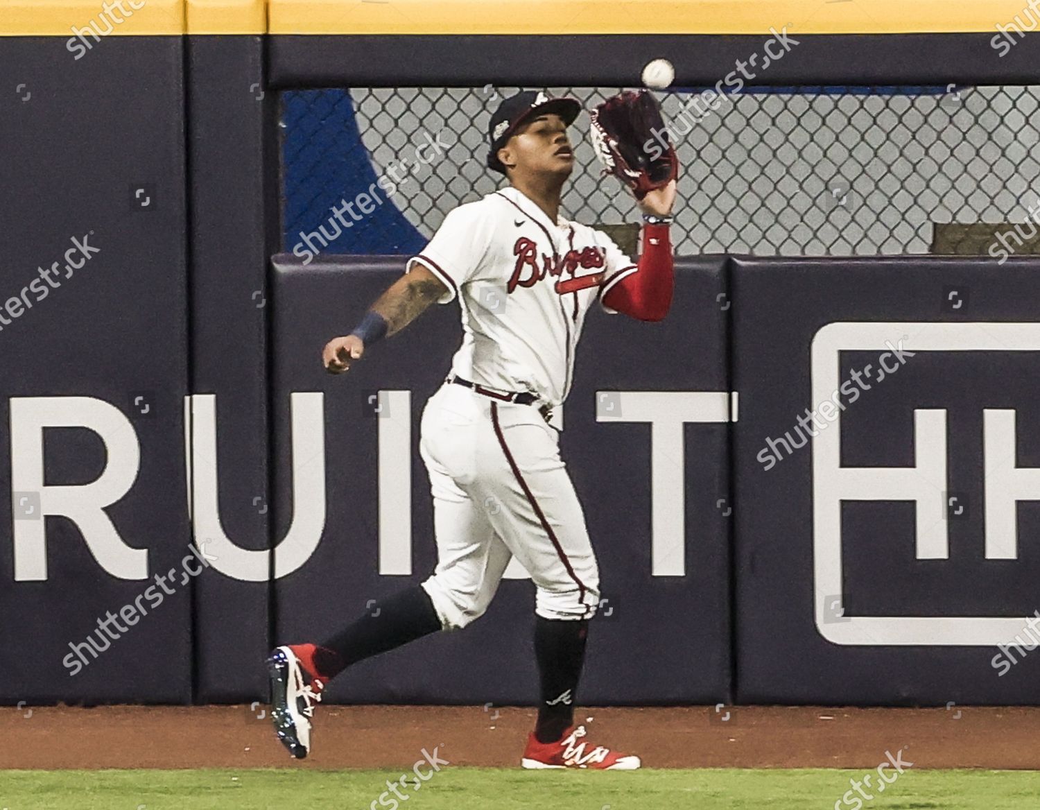 Atlanta Braves center fielder Cristian Pache catches a fly ball