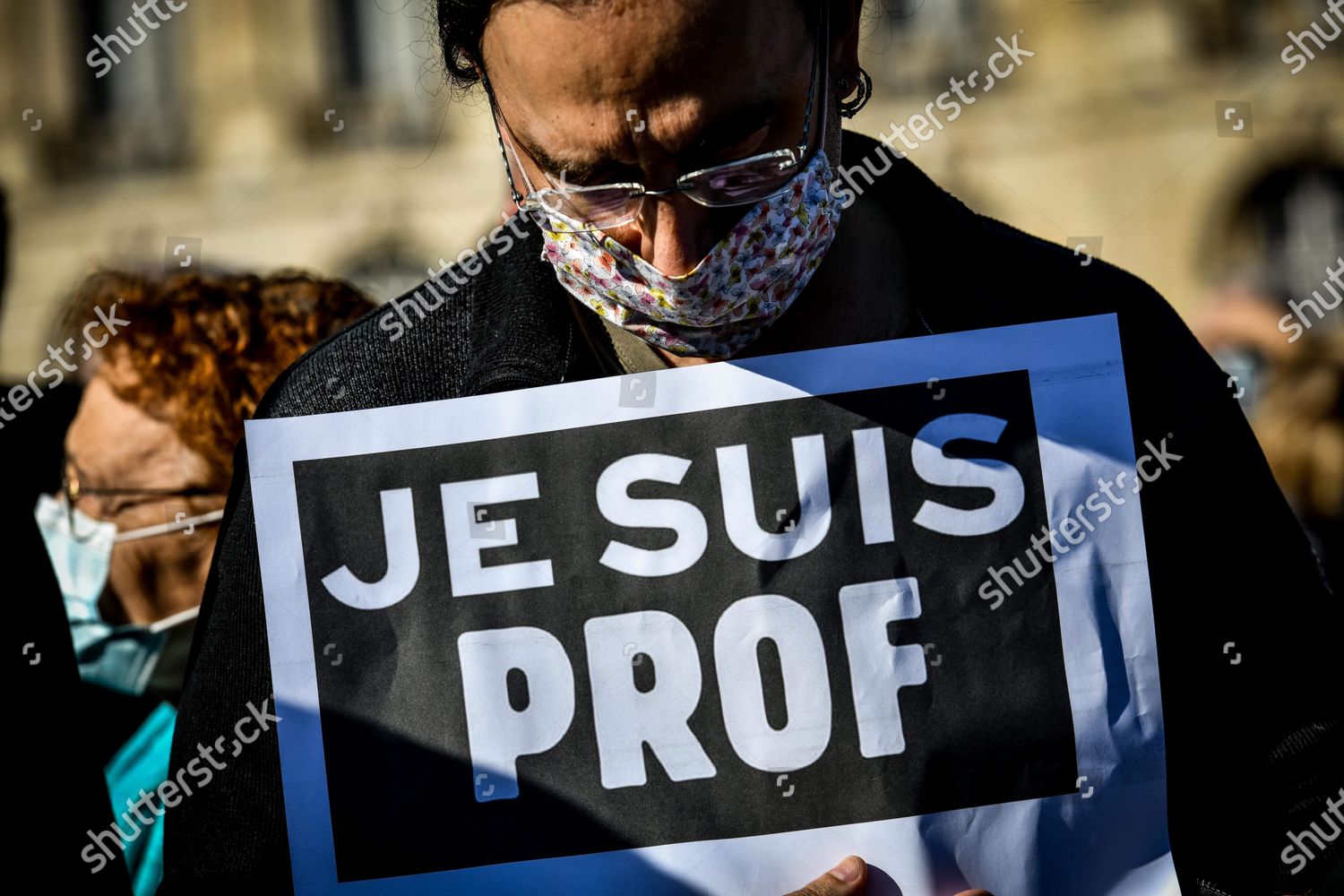 Man Holds Je Suis Prof Sign Editorial Stock Photo Stock Image