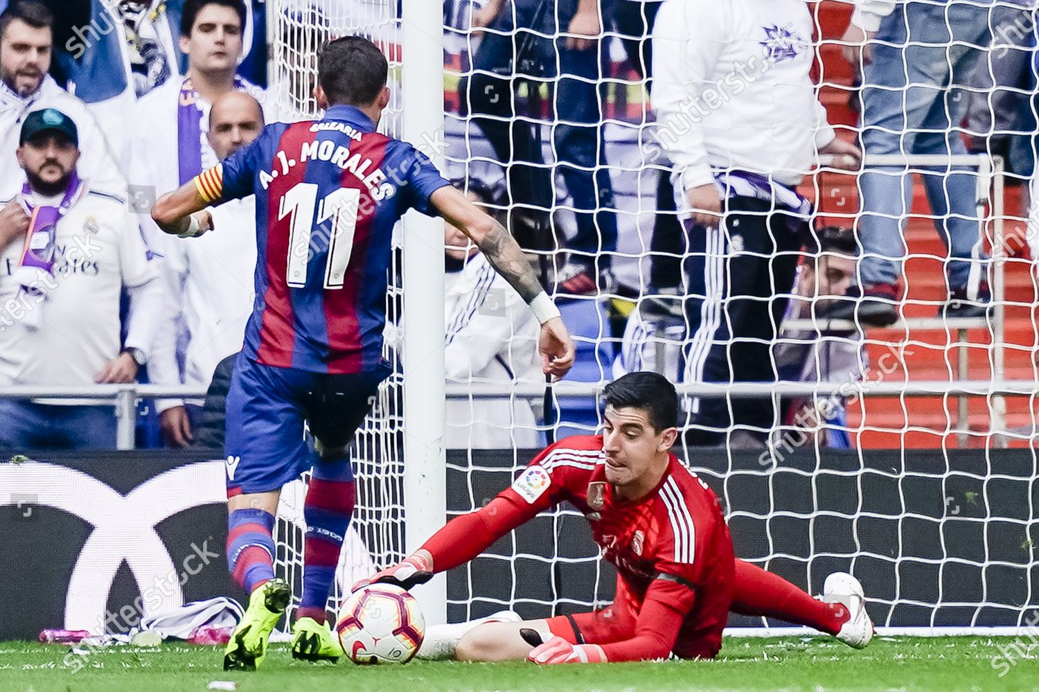 Goalkeeper Thibaut Courtois Real Madrid Reaches Editorial Stock Photo ...