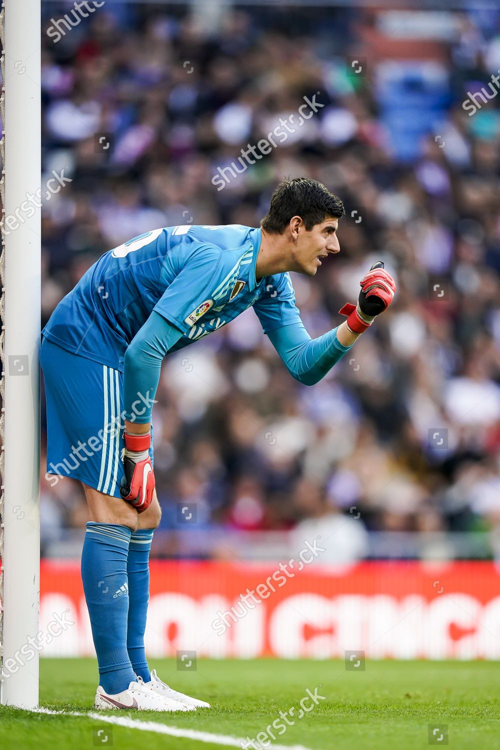 Goalkeeper Thibaut Courtois Real Madrid Reacts Editorial Stock Photo ...