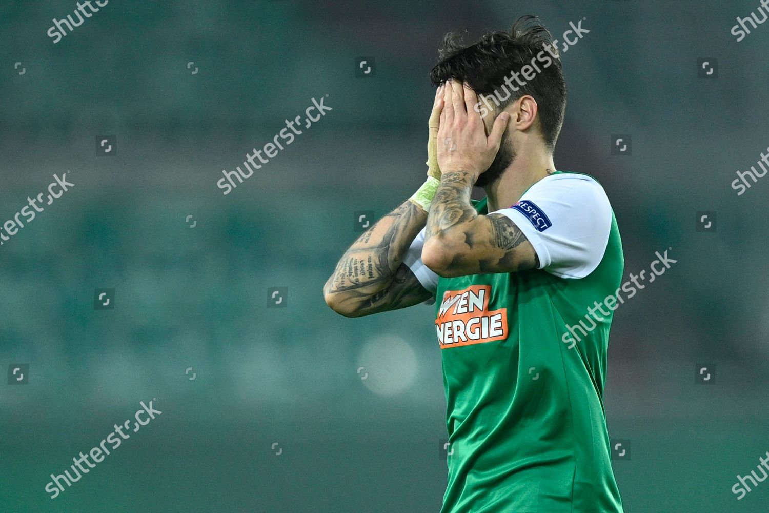 Taxiarchis Fountas Rapid Vienna Reacts During Editorial Stock Photo ...