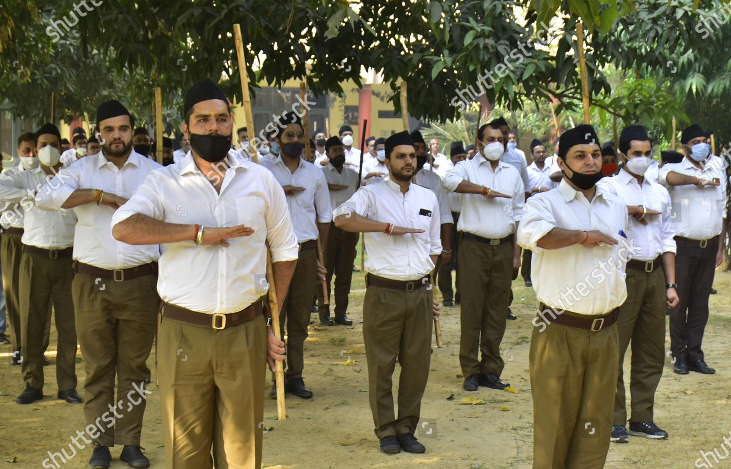 Rashtriya Swayamsevak Sangh Rss Volunteers Perform Salute Editorial Stock Photo Stock Image Shutterstock