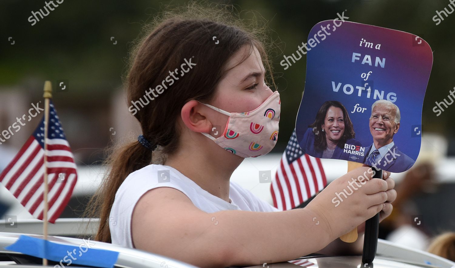 Girl Waving Joe Biden Fan While Standing Redaktionelles Stockfoto Stockbild Shutterstock