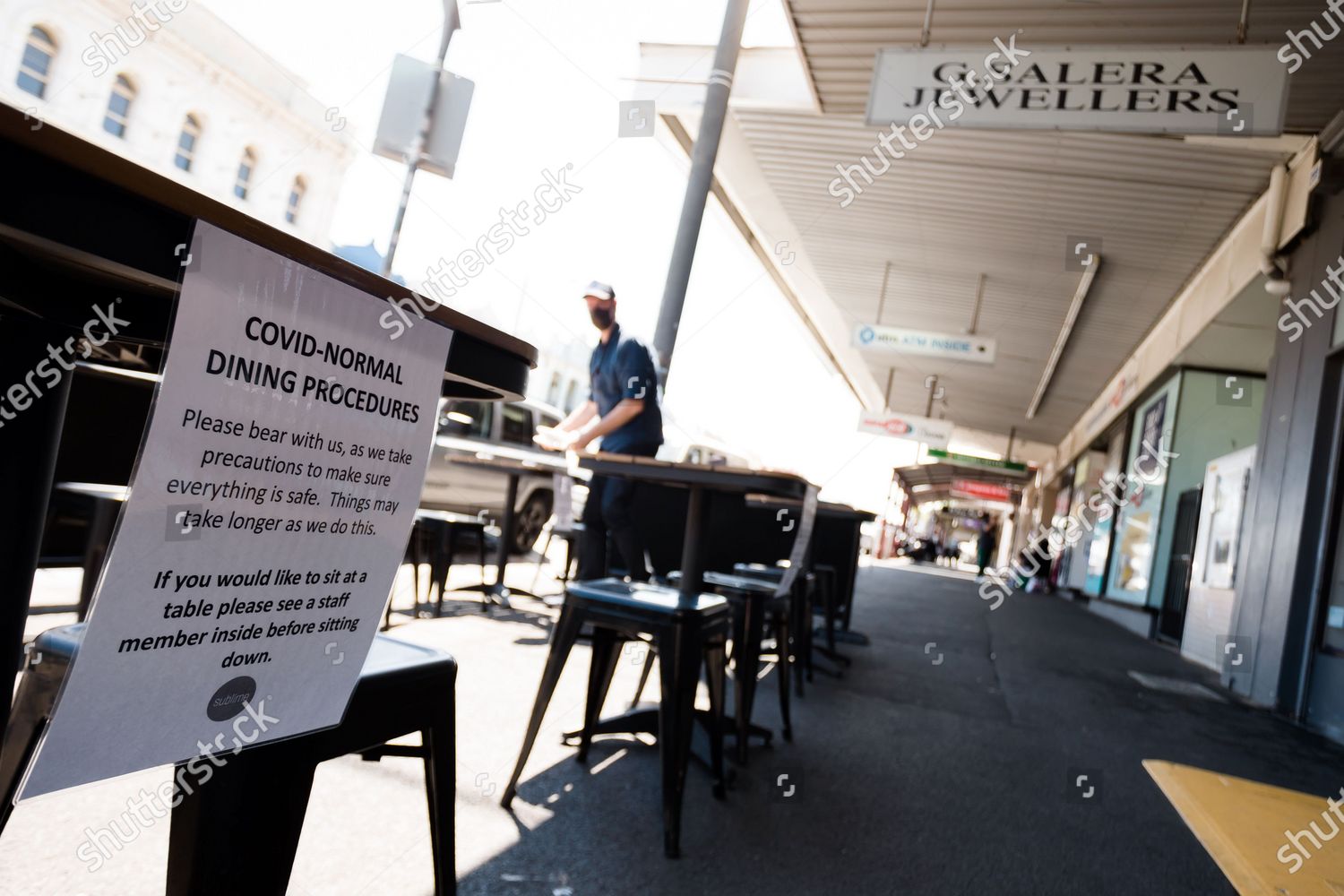 Outdoor Dining Allowed Not Without Mountain Editorial Stock Photo