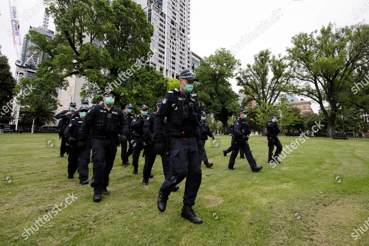 public-order-response-police-march-formation-editorial-stock-photo