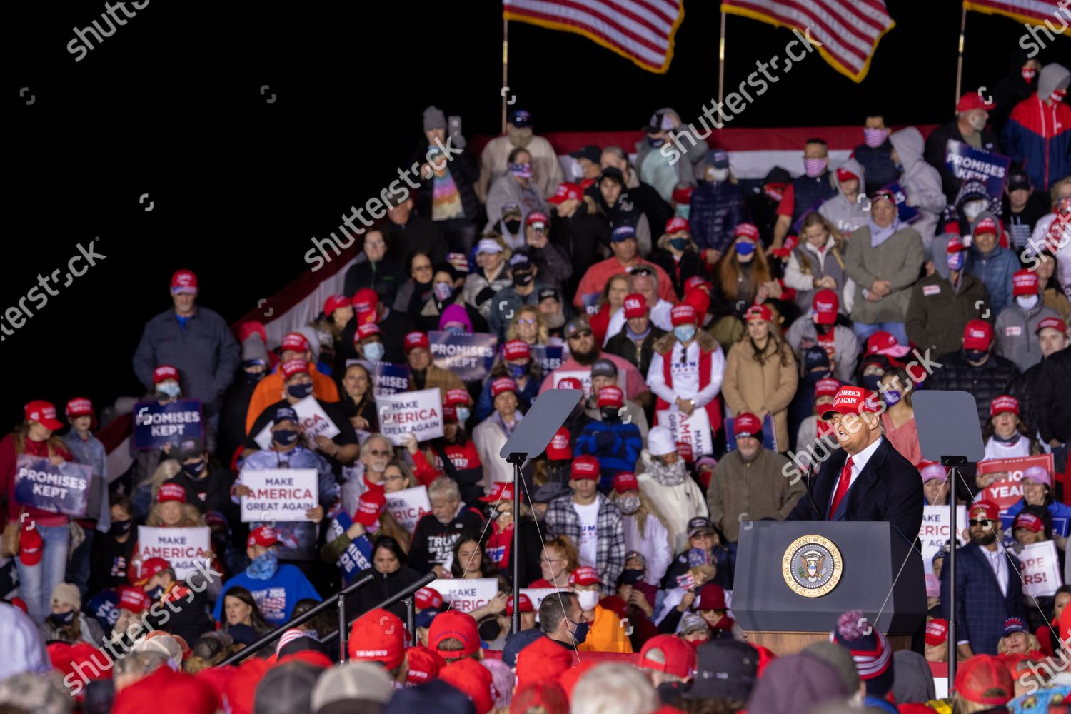 President Donald Trump Speaks Supporters Rally Editorial Stock Photo ...