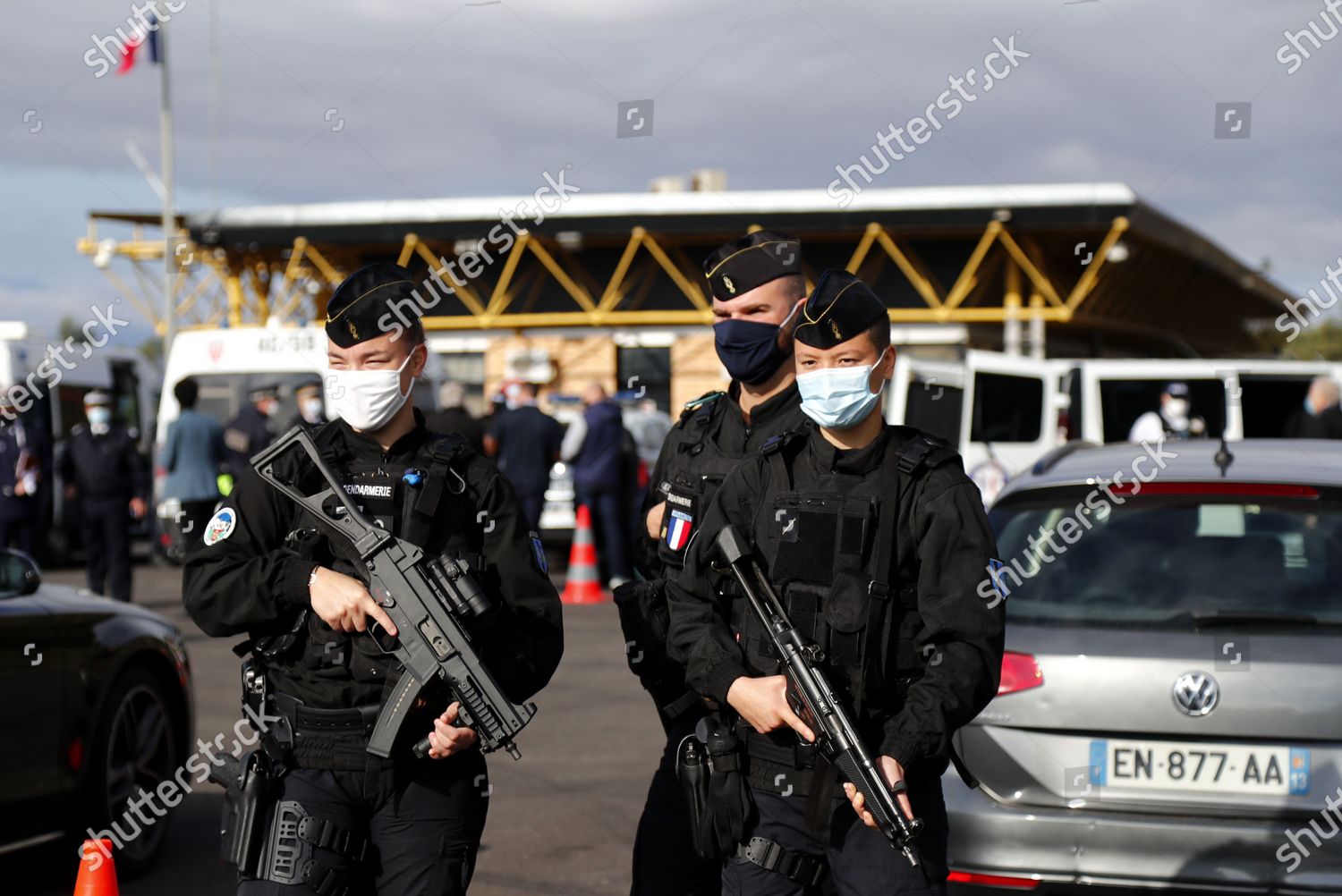 French Police Officers Control Border Crossing Editorial Stock Photo ...