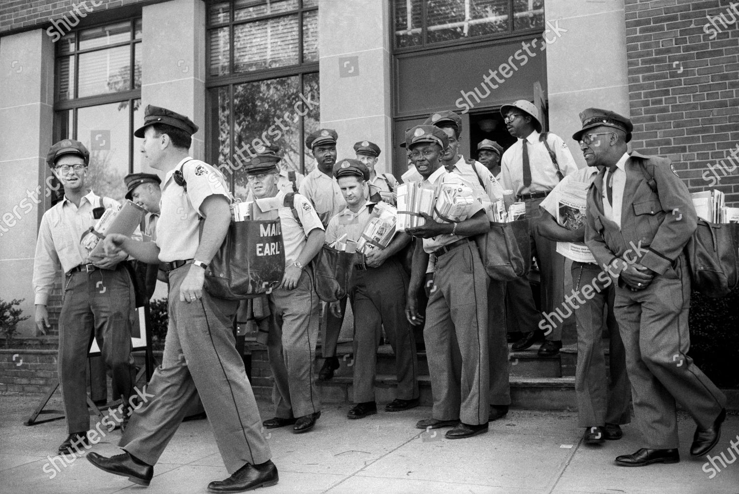 group-mailmen-about-start-their-deliveries-editorial-stock-photo