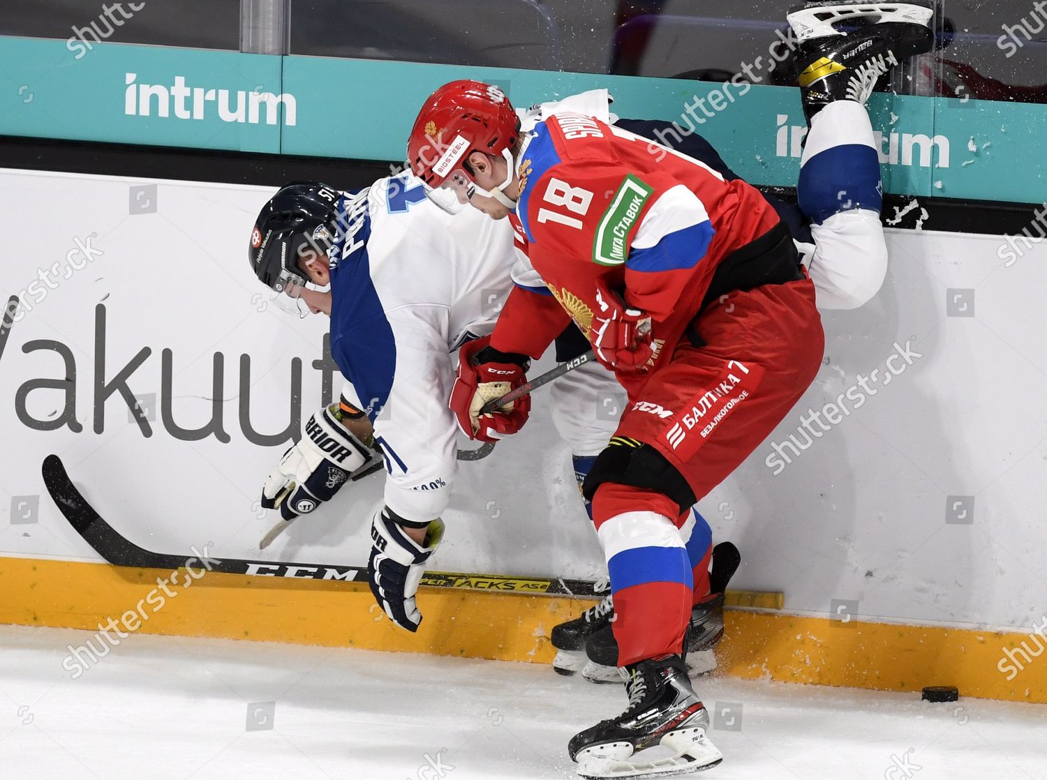 Russias Egor Spiridonov 18 Tackles Finlands Jarkko Editorial Stock Photo Stock Image Shutterstock