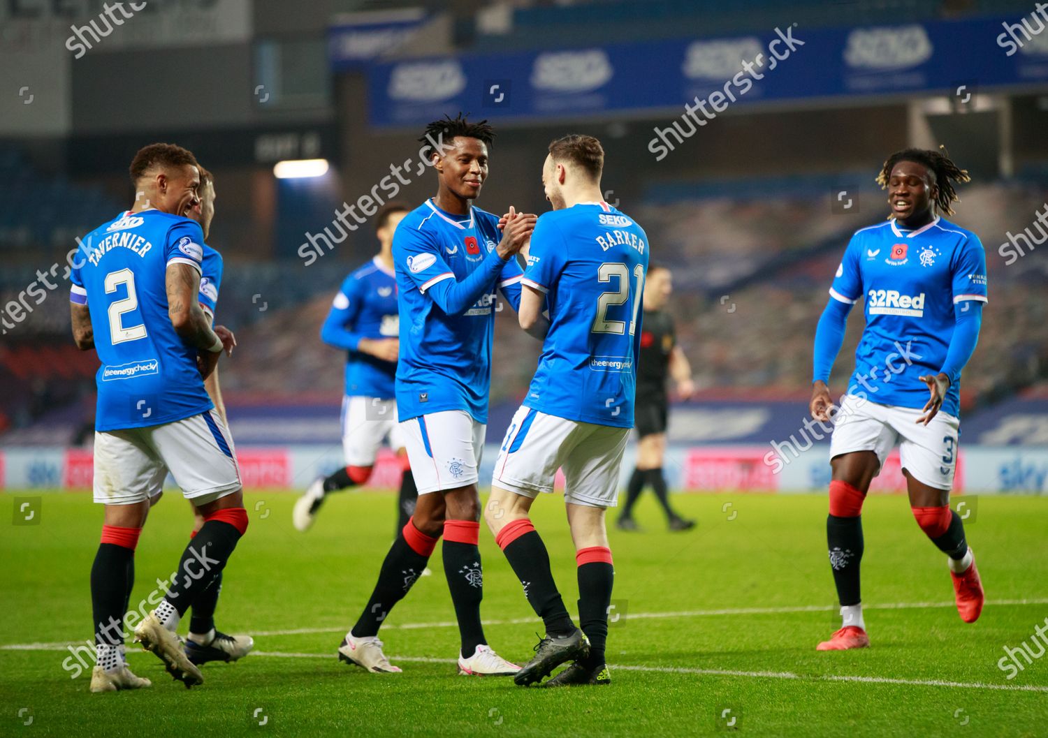 Bongani Zungu Rangers Celebrates Team Mate Editorial Stock Photo ...