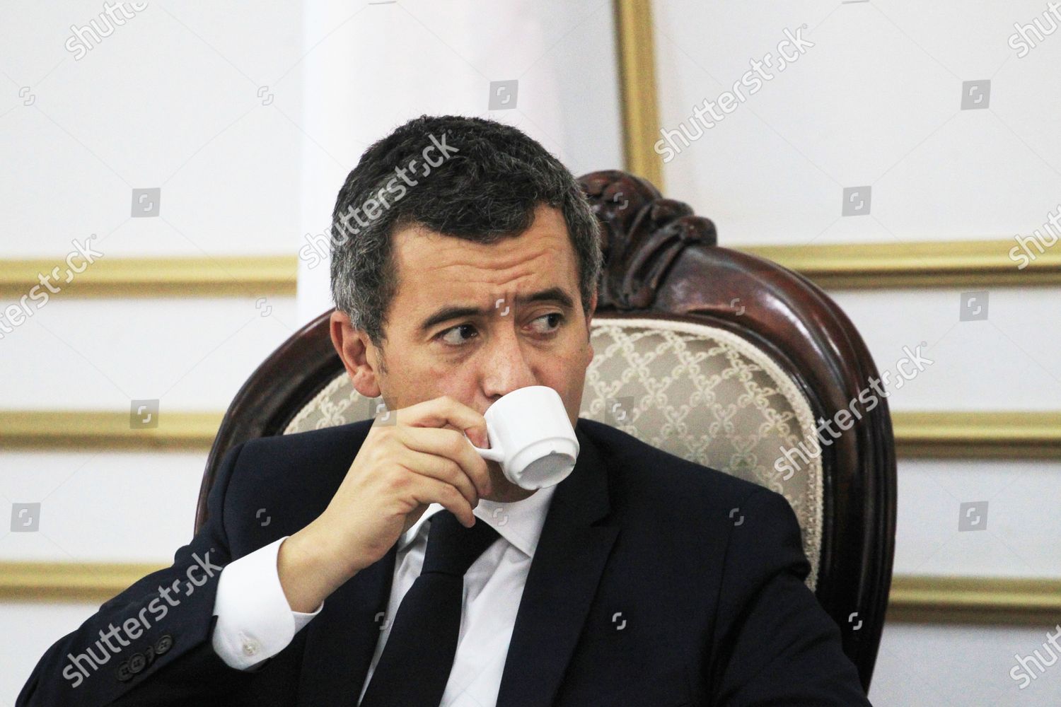 French Interior Minister Gerald Darmanin Drinks Coffee Editorial Stock Photo Stock Image Shutterstock