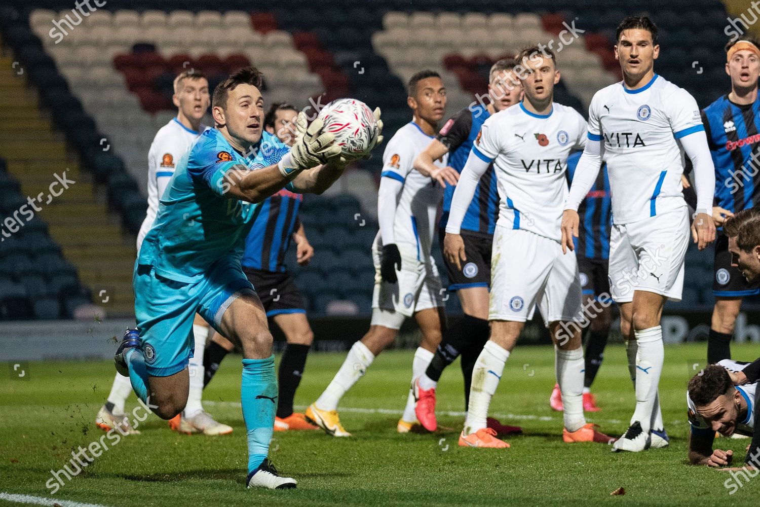 Stockport County Goalkeeper Ben Hinchliffe 1makes Editorial Stock Photo
