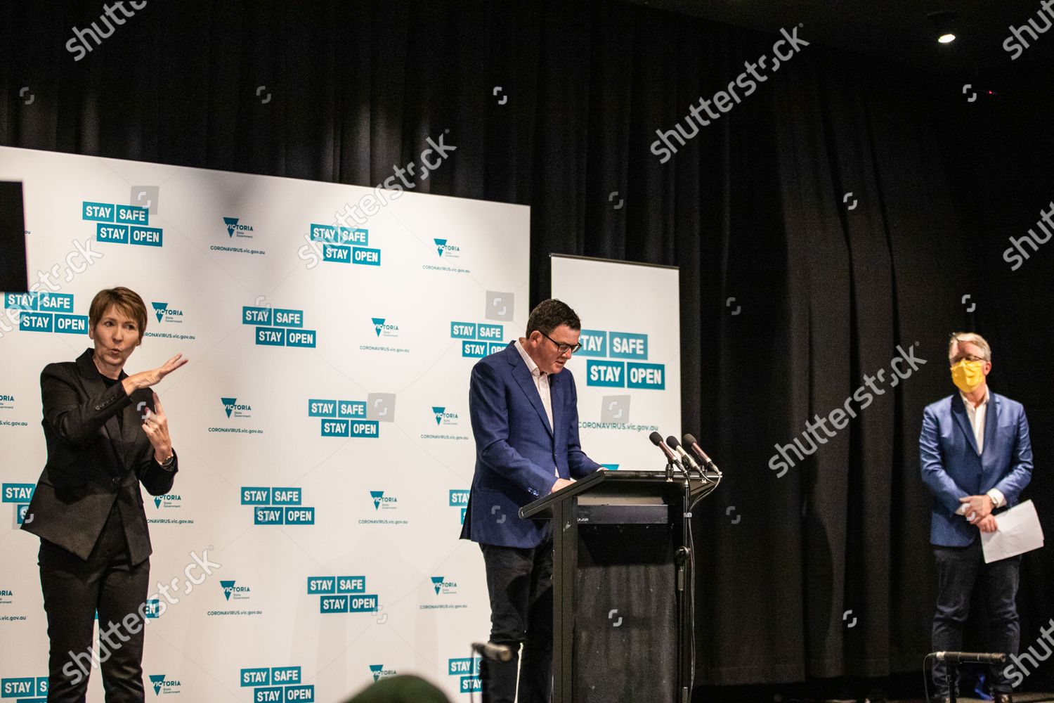 Premier Daniel Andrews Speaks During Press Conference Foto Editorial En Stock Imagen En Stock Shutterstock