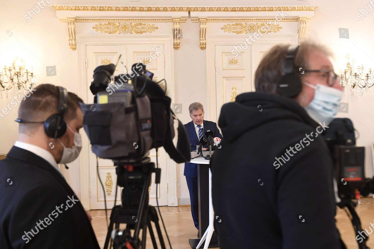 Finnish President Sauli Niinisto Speaking During Editorial Stock Photo ...