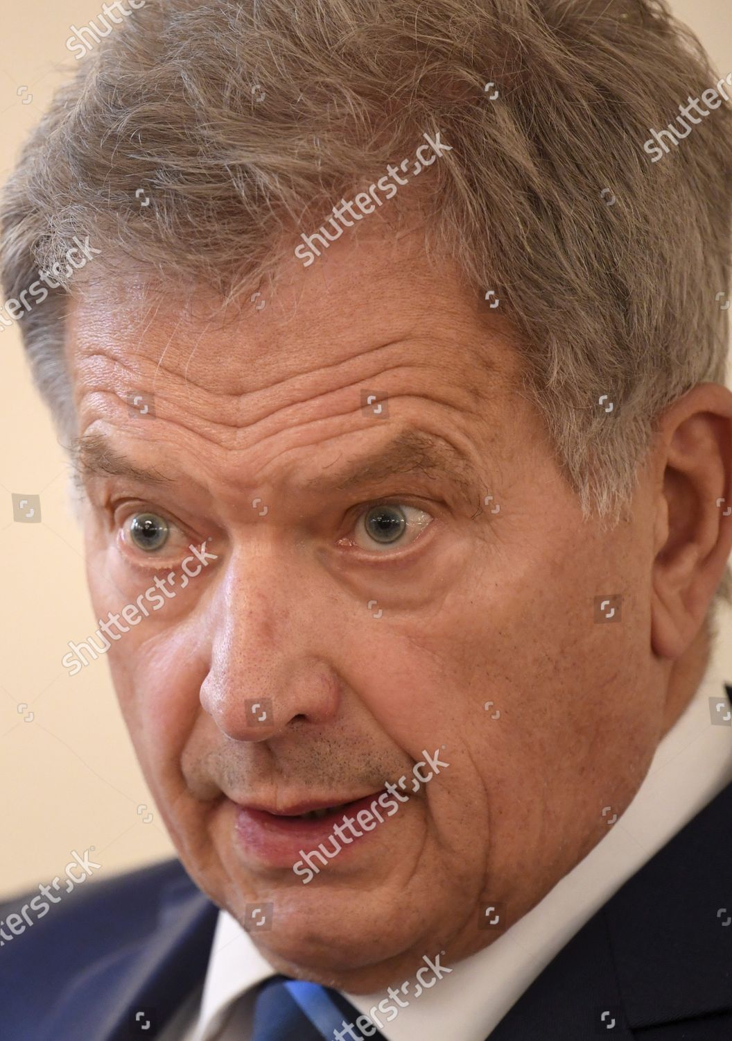 Finnish President Sauli Niinisto Speaking During Editorial Stock Photo ...