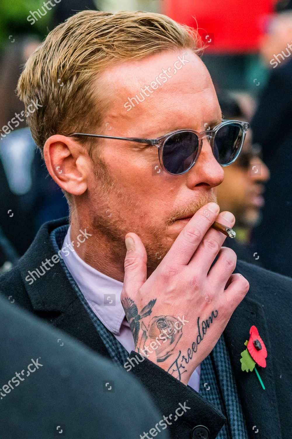 Laurence Fox With Freedom Tattoo On His Editorial Stock Photo Stock Image Shutterstock