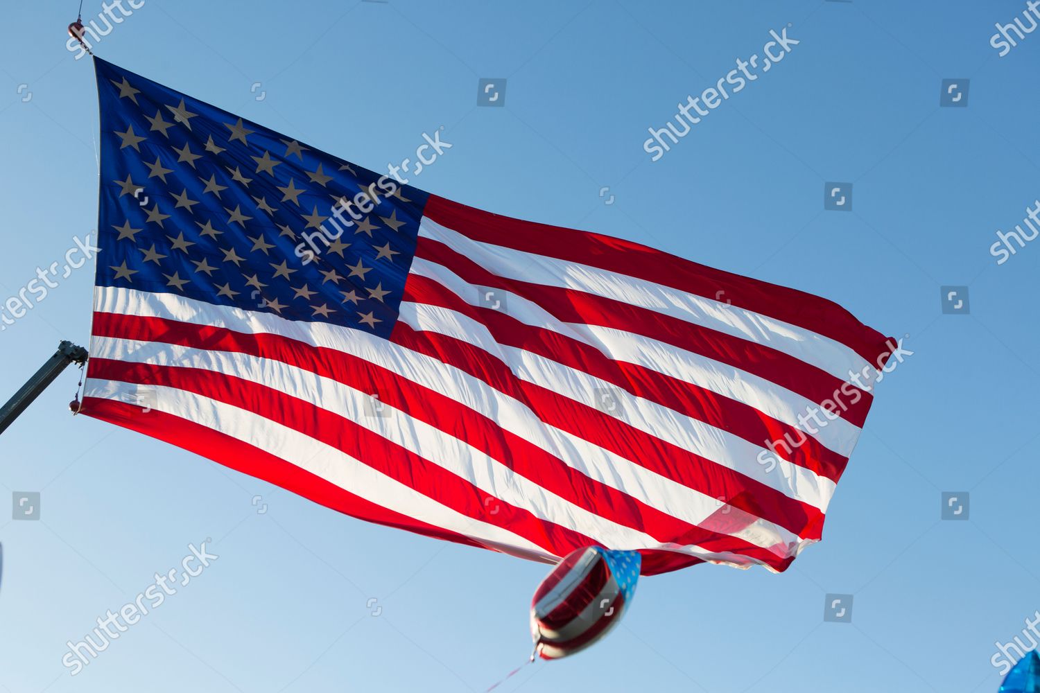 American Flag On Crane Red White Editorial Stock Photo - Stock Image ...