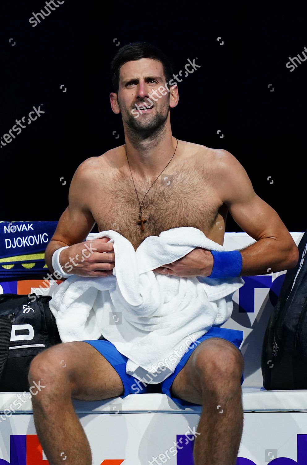 Novak Djokovic Serbia Changes Shirts During Editorial Stock Photo ...