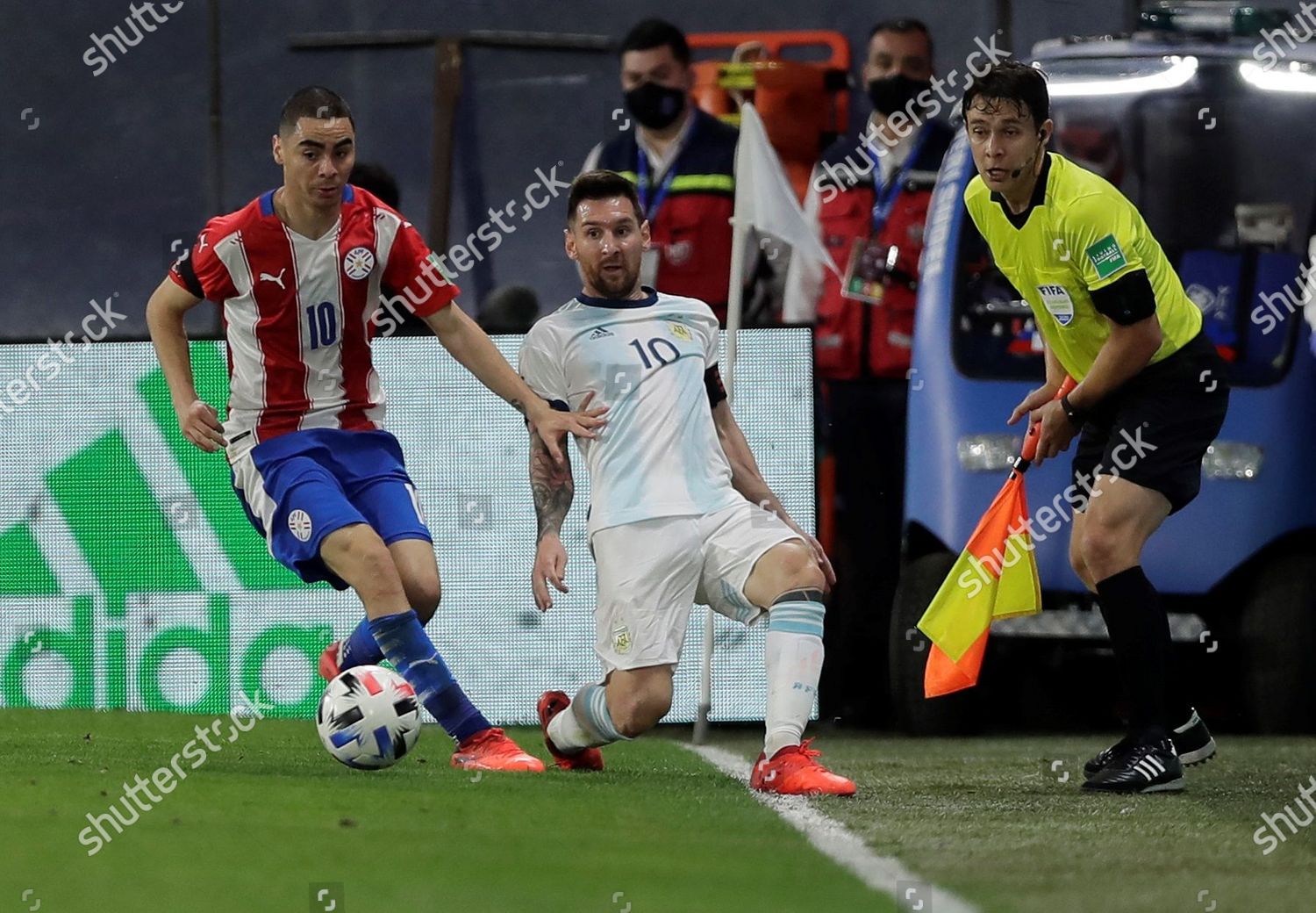 Argentinas Lionel Messi Action Against Paraguays Miguel Editorial Stock Photo Stock Image Shutterstock