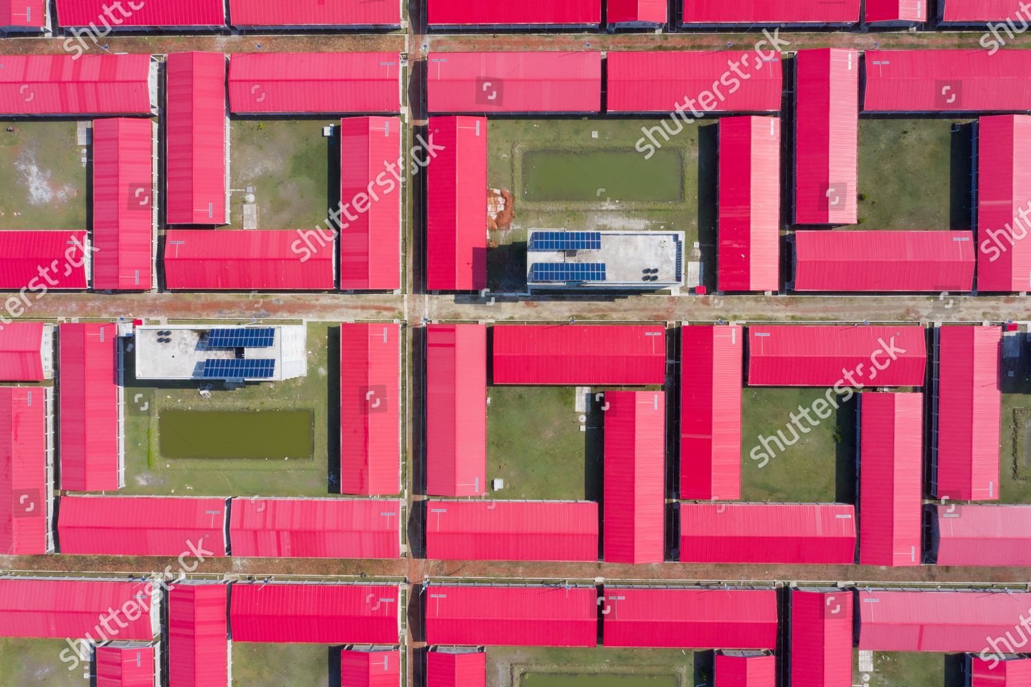 Brightly Coloured Red Rooftops Look Like Editorial Stock Photo - Stock ...