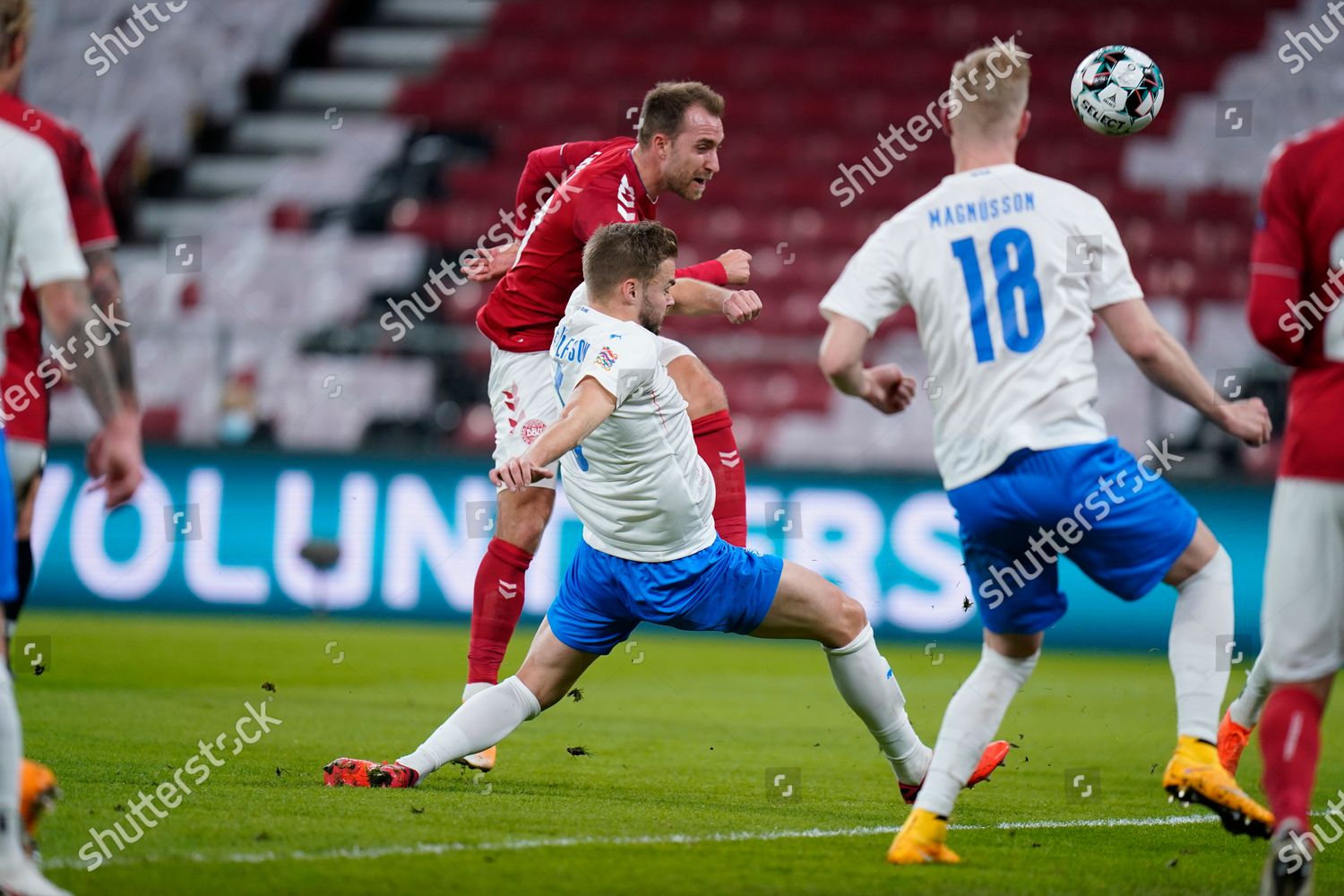 DENMARKS CHRISTIAN ERIKSEN SHOOTS DURING UEFA Editorial Stock Photo ...