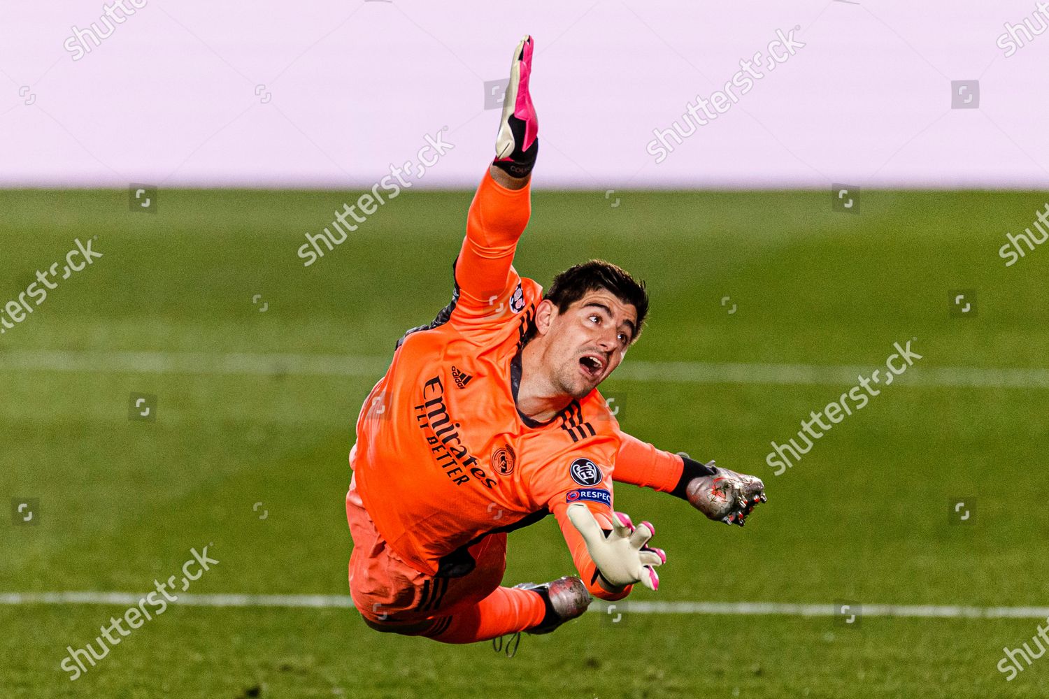 Goalkeeper Thibaut Courtois Real Madrid Action Editorial Stock Photo ...