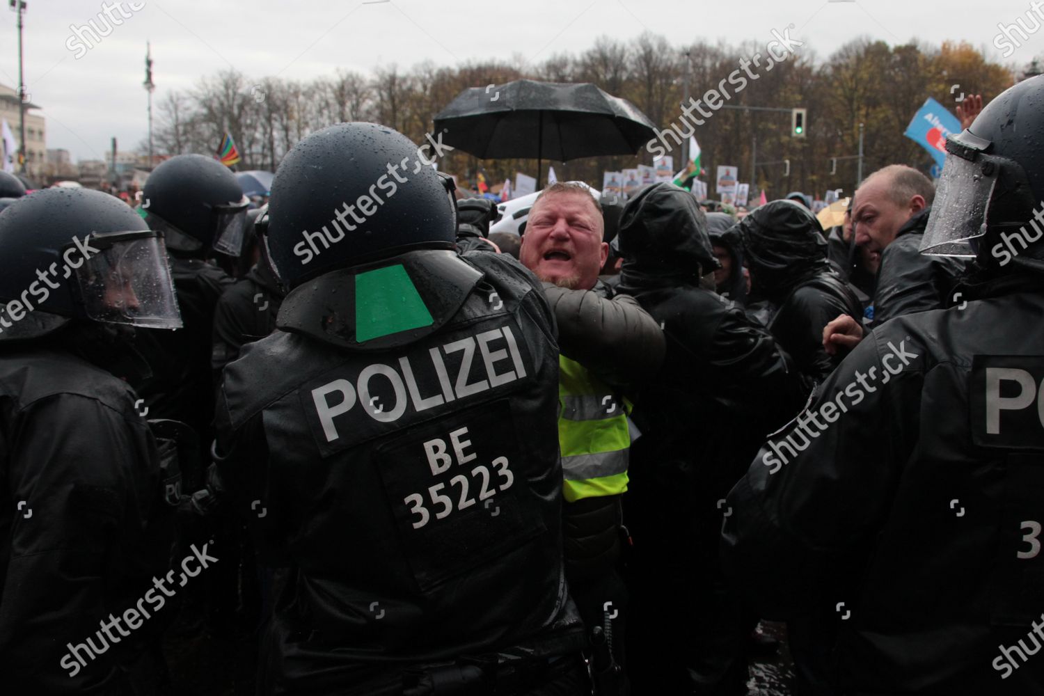 German Riot Police Fire Water Cannons Editorial Stock Photo - Stock ...