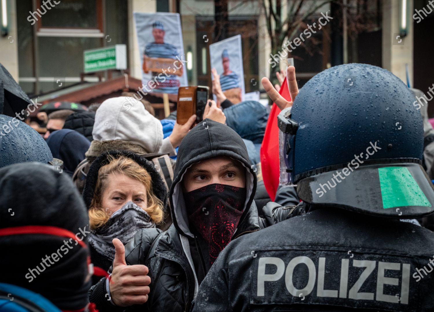 German Riot Police Fire Water Cannons Editorial Stock Photo - Stock ...