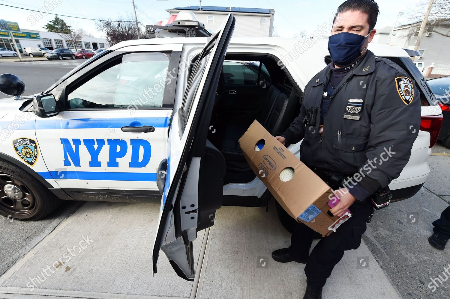 Nypd Officers Prepare 113th Precinct Turkey Editorial Stock Photo