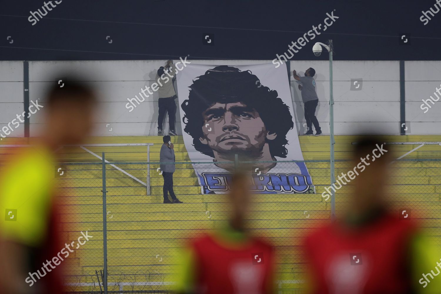 Some People Hang Banner Face Diego Armando Editorial Stock Photo Stock Image Shutterstock