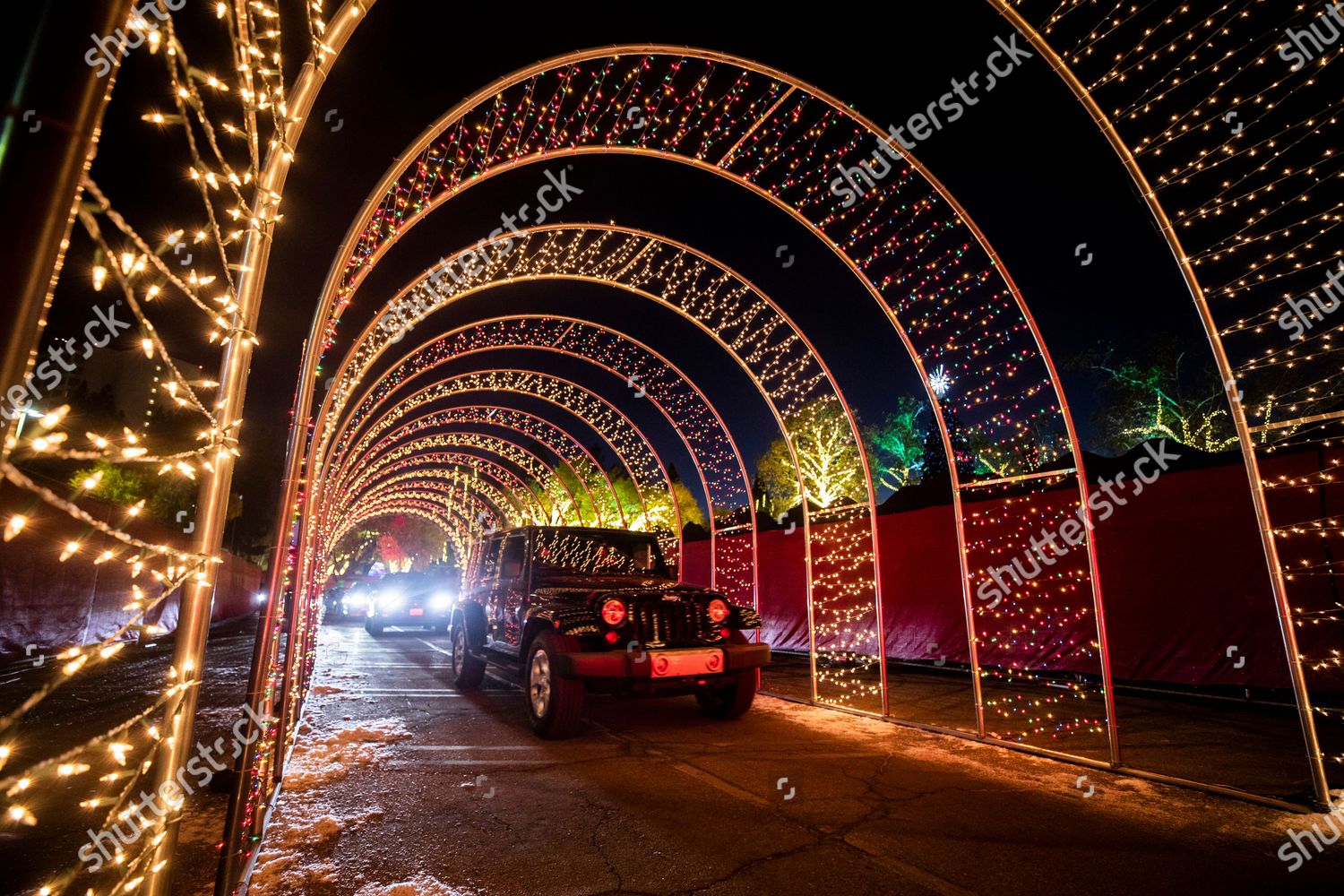 Visitors Drive Through Arch Lights During Wonderland Editorial Stock Photo Stock Image Shutterstock