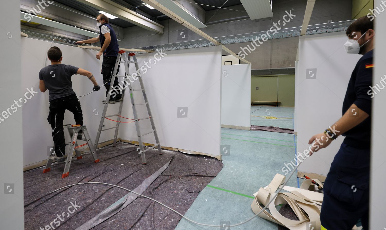 Laborers Construct Vaccination Center School Hall Eschwege Editorial Stock Photo Stock Image Shutterstock