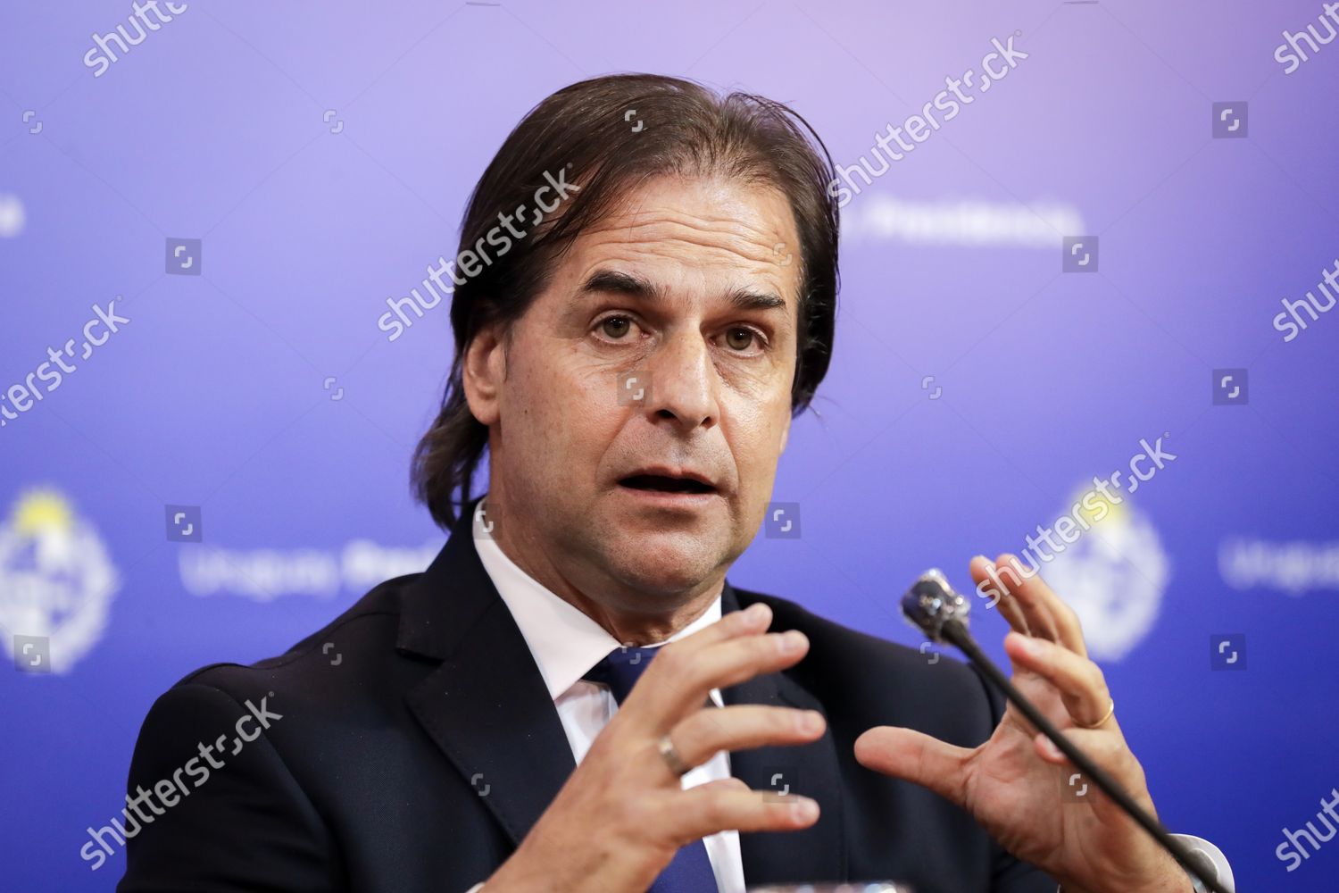 President Uruguay Luis Lacalle Pou Speaks Editorial Stock Photo Stock