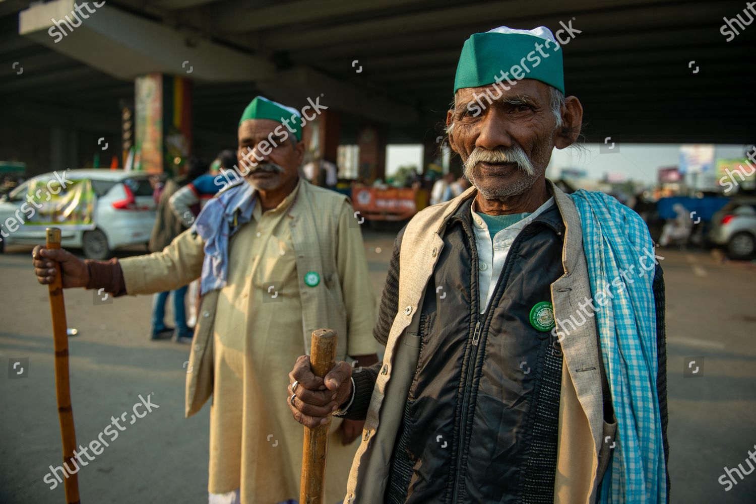 Farmers Walk Sticks During Demonstration Thousands Editorial Stock ...