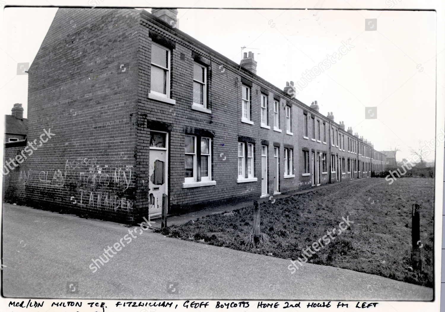 Milton Terrace Fitzwilliam Yorkshire Former Cricketer Editorial Stock