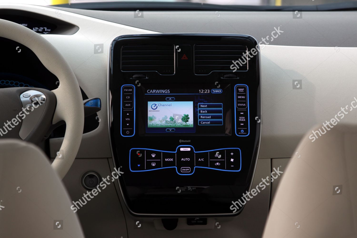 Nissan Leaf Zero Emission Electric Car Interior Editorial