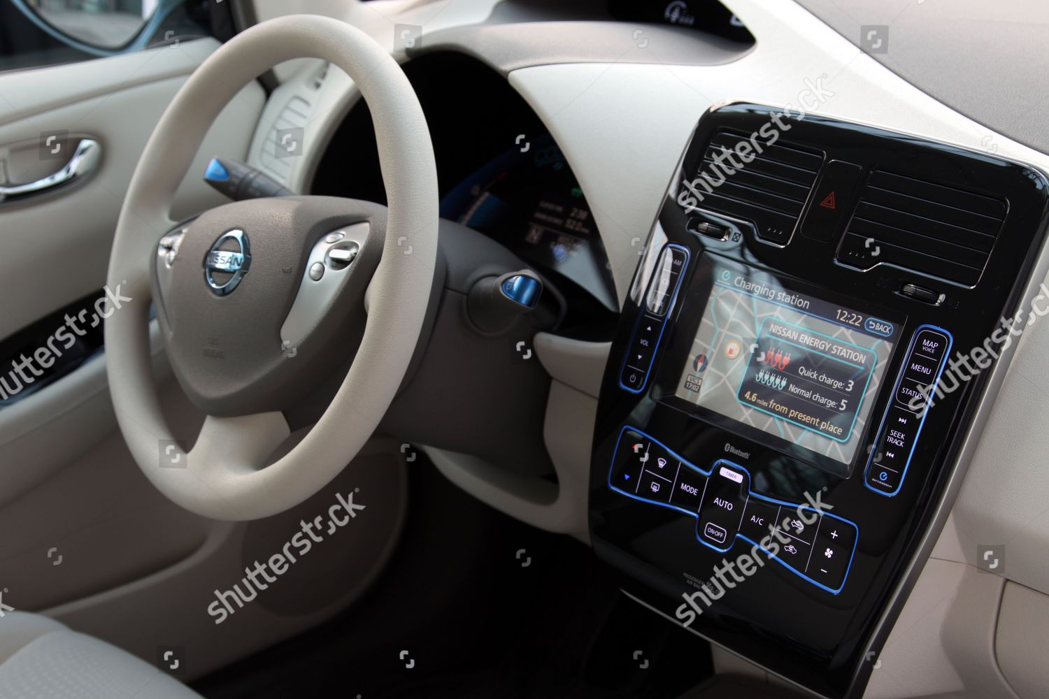 Nissan Leaf Zero Emission Electric Car Interior Editorial