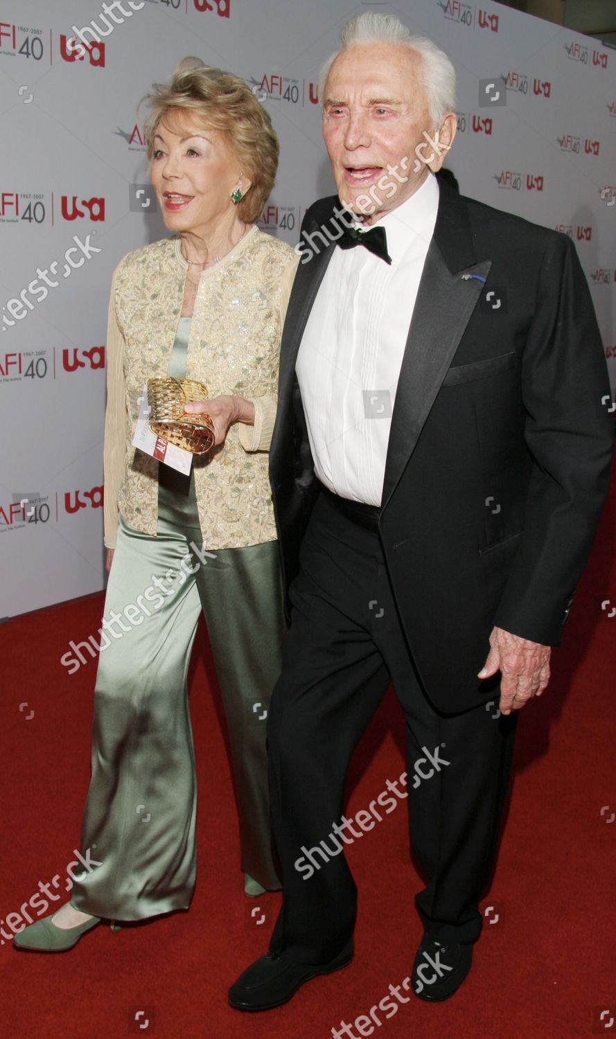 Kirk Douglas Wife Anne Arrive 35th Editorial Stock Photo - Stock Image ...