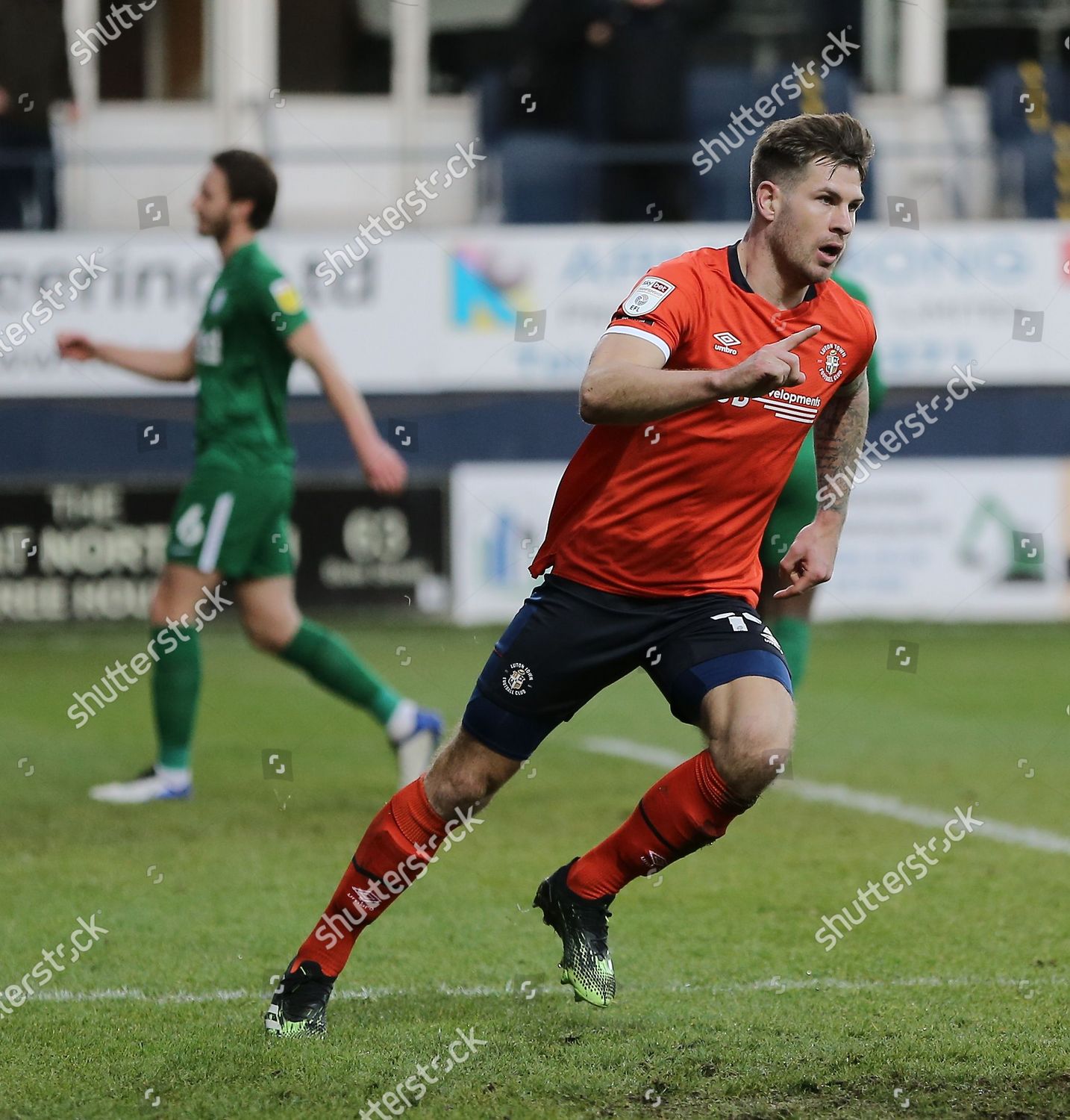 James Collins Luton Town Celebrates Scoring Editorial Stock Photo ...