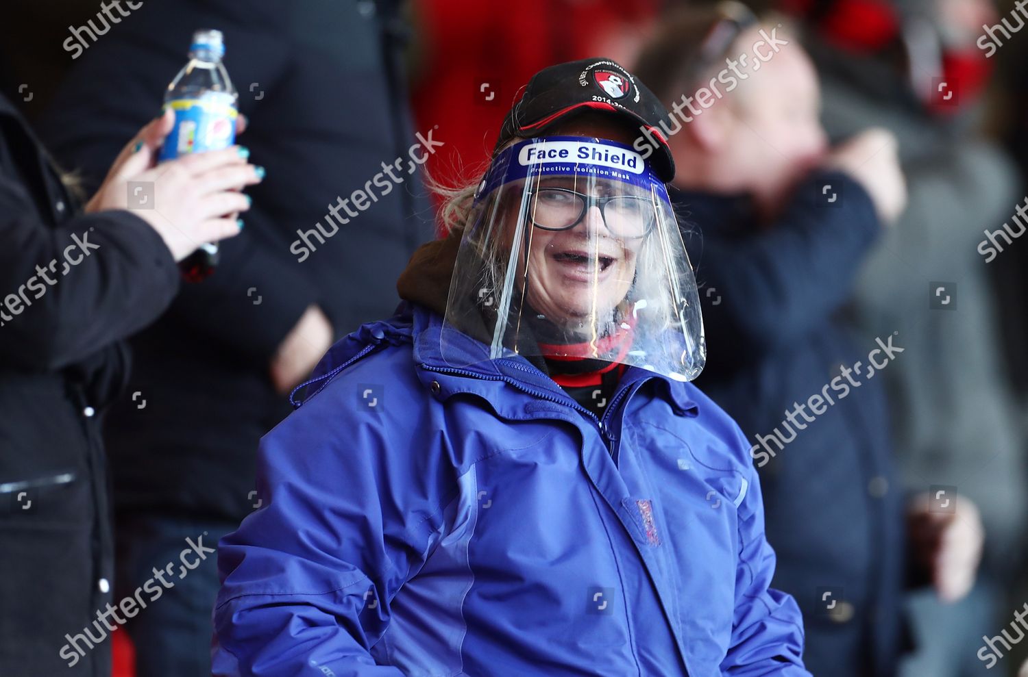 Bournemouth Fan Wearing Face Mask Celebrates Editorial Stock Photo