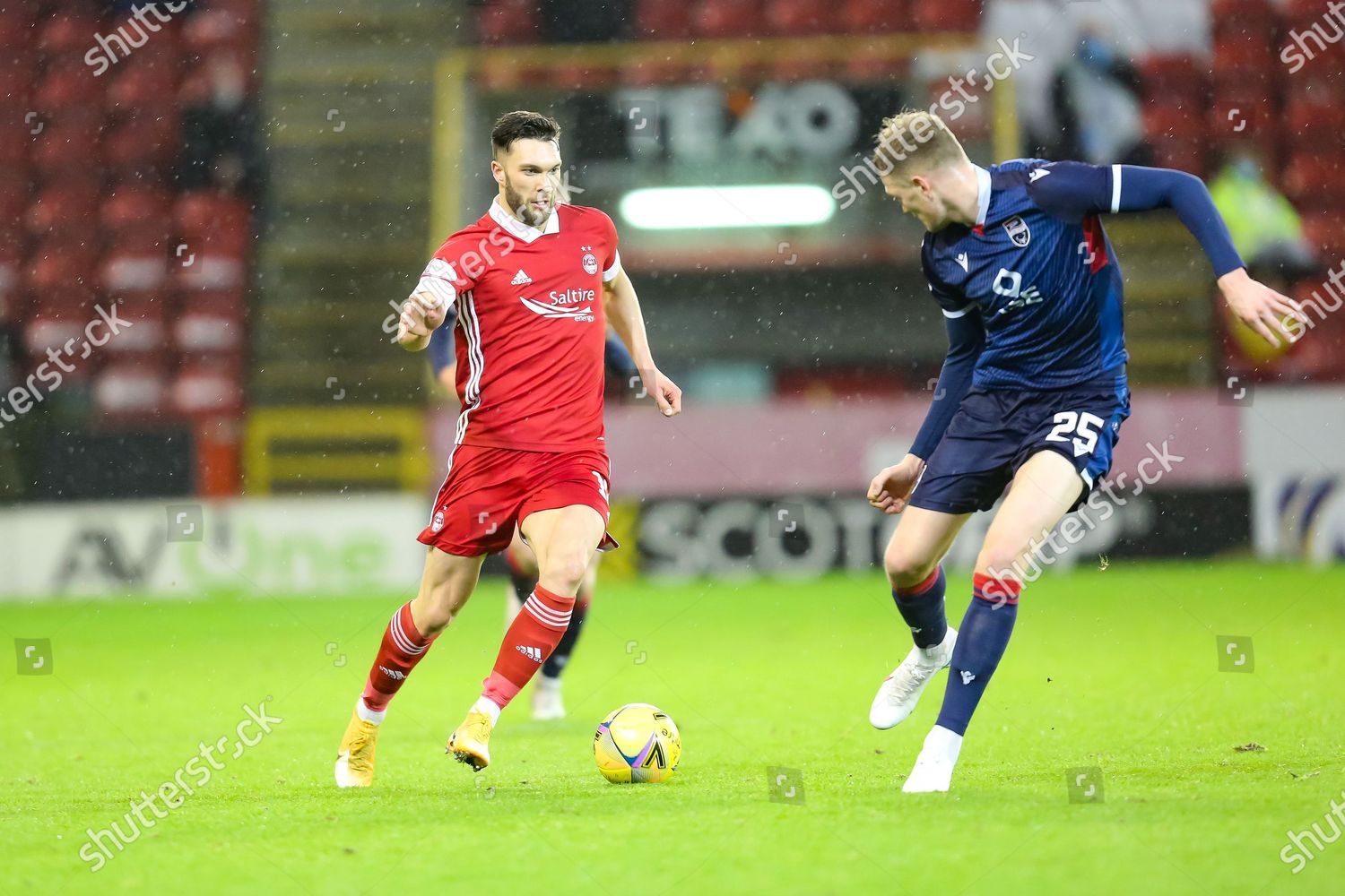 Aberdeen Forward Connor Mclennan 18 Dribbles Editorial Stock Photo ...