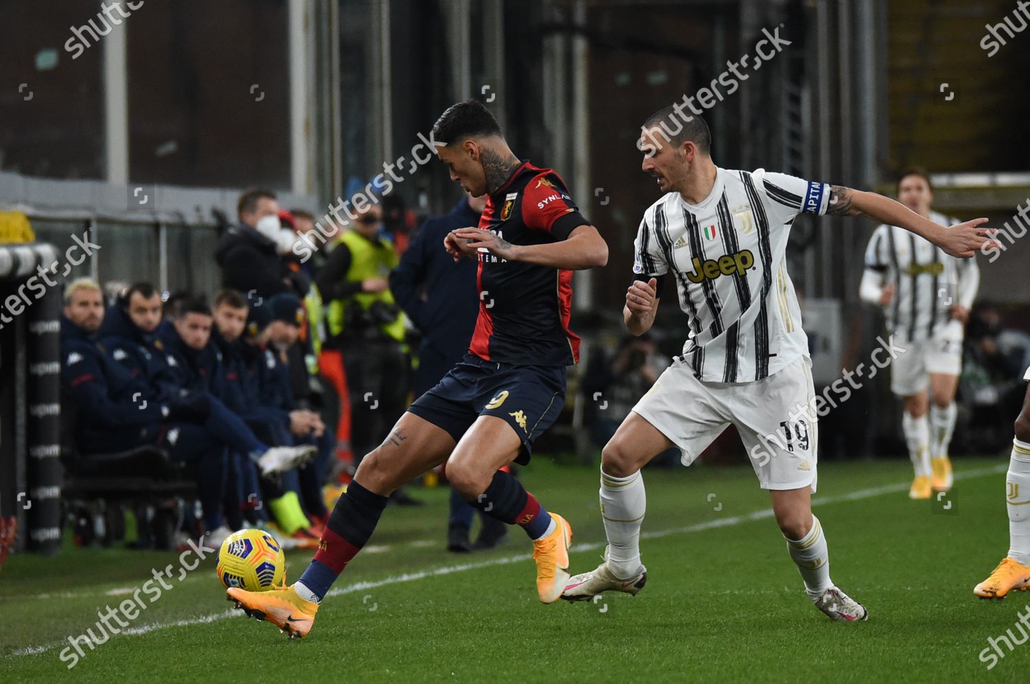 Gianluca Scamacca Genoa Leonardo Bonucci Juventus Editorial Stock Photo ...